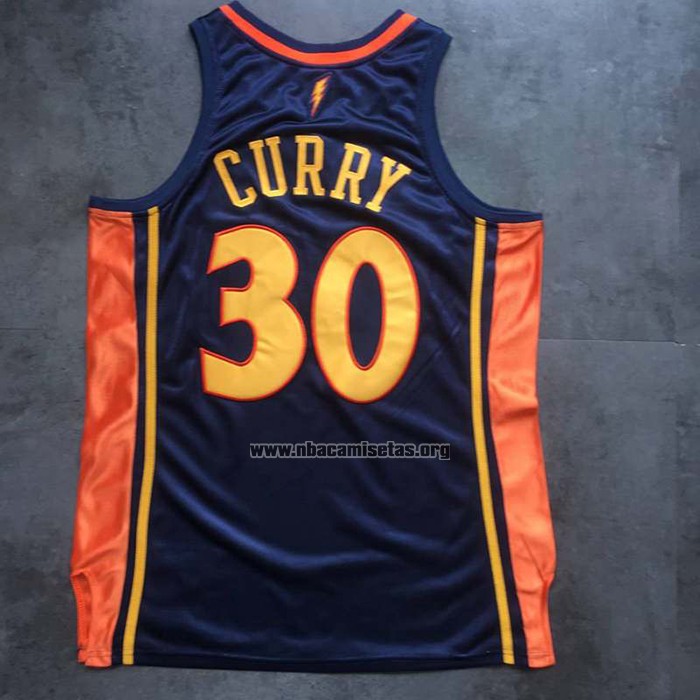 Camiseta Golden State Warriors Stephen Curry NO 30 Mitchell & Ness 2009-10 Azul